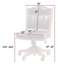 #28293: Low Back Side Desk Chair shown --- Shown with Dimensions