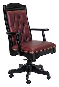 #28294: Starr Executive Arm Chair shown --- Shown with optional Leather --- Oak finished with Ebony: FC-11047