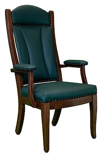 #28298: Client Arm Chair shown --- Shown with optional Leather  --- Cherry finished with Rich Tobacco: OCS-228