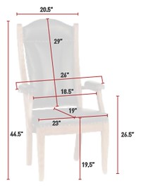 #28298: Client Arm Chair shown --- Shown with Dimensions 