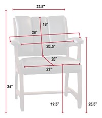 #28304: Client Arm Chair shown --- Shown with Dimensions