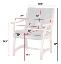 #28305: Client Arm Chair shown --- Shown with Dimensions