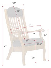 #28310: King - Lounge Chair shown --- Dimensions