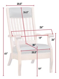 #28311: Queen - Lounge Chair shown --- Shown with Dimensions