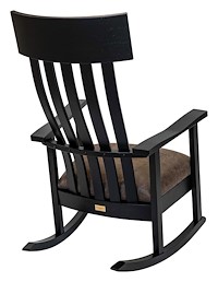 #28315: Rocker shown --- Back View Shown and with optional Leather --- Oak finished with Ebony: FC-11047