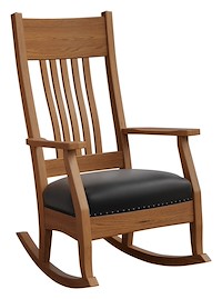 #28318: Rocker shown --- Shown with optional Leather --- Oak finished with Seely: OCS-104