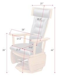 #28320: Swivel Glider shown --- Shown with Dimensions