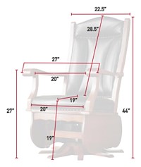 #28324: Swivel Glider shown --- Shown with Dimensions