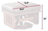 #28329: Gliding Ottoman - Platform Base shown --- Shown with Dimensions