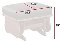 #28330: Gliding Ottoman shown --- Shown with Dimensions