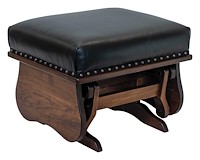 #28330: Gliding Ottoman shown --- Shown with optional Leather --- Br Maple finished with Asbury: OCS-117