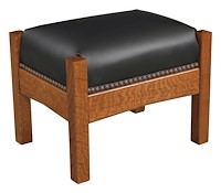 #28333: Footstool shown --- Shown with optional Leather --- QSWO finished with Michaels: OCS-113