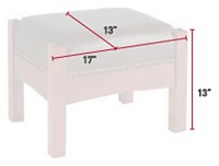 #28333: Footstool shown --- Shown with Dimensions