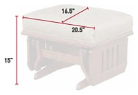 #30027: Ottoman - Slat Sides shown --- Shown with Dimensions