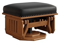 #30028: Ottoman - Platform Base - Slat Sides shown --- Shown with optional Leather --- Oak finished with Seely: OCS-104
