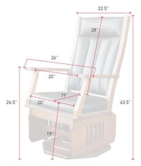 #30032: Swivel Glider - Platform Base - Slat Sides shown --- Shown with Dimensions