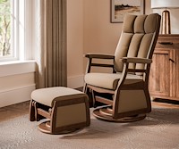 #30035: High Back Swivel Glider - Upholstered Arms shown with #30037: Gliding Ottoman --- Room Setting Shown