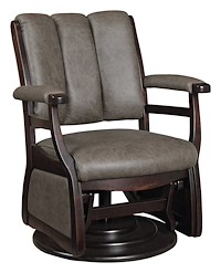 #30036: Low Back Swivel Glider - Upholstered Arms shown --- Shown with optional Leather --- Hard Maple finished with Onyx: OCS-230