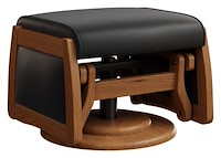 #30037: Gliding Ottoman shown --- Shown with optional Leather --- Oak finished with Seely: OCS-104