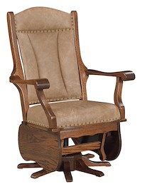 #30038: Swivel Glider - Wide shown --- Shown with optional Leather --- Oak finished with Asbury: OCS-117