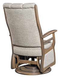 #30039: High Back Swivel Glider - Wood Arms shown --- Back View Shown --- Oak finished with Smoke: OCS-121