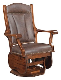 #30042: Swivel Glider - Wide - Platform Base shown --- Shown with optional Leather --- Cherry finished with Asbury: OCS-117
