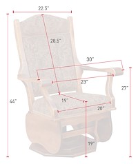 #30042: Swivel Glider - Wide - Platform Base shown --- Shown with Dimensions