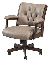 #30044: Elegant - Arm Desk Chair - Tufted --- Shown with optional Leather 