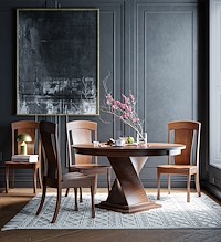 #30432: Lexington Single Pedestal Table shown --- Room setting Shown with chairs