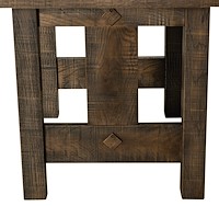 #30798: Dallas Trestle Table shown --- Side Detail Shown --- Rough Sawn White Oak