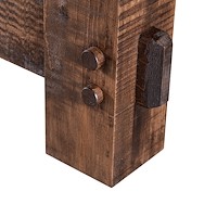#30867: El Paso Trestle Table shown --- Leg Detail Shown --- Rough Sawn Wormy Maple