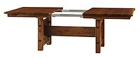 #30919: Lamesa Trestle Table shown --- Shown Open for leaves --- Rs Walnut -LiveEdge
