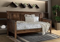 #31480: DuMont Daybed shown --- Room Setting Shown  --- Rustic Rough-sawn Brown Maple finished with Almond: FC-42000