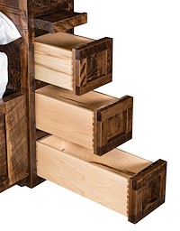 #31481: Farm Door Bookcase - Rough Sawn shown --- Side Detail shown