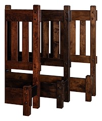 #31525: Denver - Rustic shown --- Left to right: Rs Cherry with Burnt Umber stain, Br Maple with Briar stain, Rs Hickory with Earthtone stain