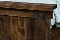 #31561: Grandon - Taller HB shown --- Footboard detail --- Rustic Rough-sawn Brown Maple finished with Almond: FC-42000