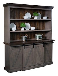 #31908: Hutch - Open - 4 Door - 72 Wide shown --- Shown with premium Two-tone finish  --- Br Maple 