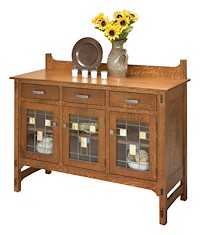 #31949: Sideboard - 54 Wide - Leaded Glass Doors shown --- QSWO finished with Michaels: OCS-113