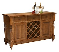 #31954: Buffet - 60 Wide shown --- Shown with premium Finish and optional wine rack --- Br Maple 