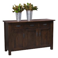 #32044: Sideboard - 3 Door - 60 Wide shown --- Shown with premium Two-tone finish - Almond with Black Tincture --- Rs Cherry 