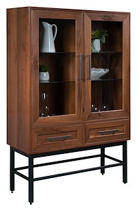 #32061: Curio - Display - 48 Wide - Metal Base  shown --- Rs Walnut finished with Fruitwood: OCS-102