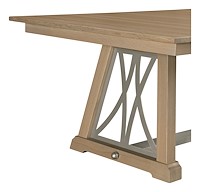 #36683: North Star Trestle Table shown --- Detail View Shown and with Silver Metal --- QSWO finished with Seashell: D22N09096