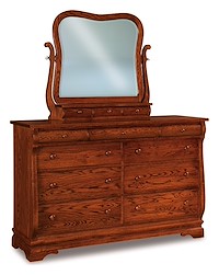 #38401: Dresser - 9 Drawer - 65W x 42H shown with #38417: Dresser Mirror - Swinging with 3 Drawers - 38.5W x 37H 