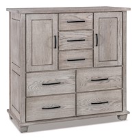 #38963: His & Hers Chest - 7 drawer, 2 door - 50.5W x 51H shown --- Shown with premium Finish  --- Oak 