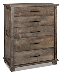 #38967: Chest - 5 Drawer - 40.5W x 51H shown --- Br Maple finished with Sandstone: D-22N08963