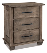 #38970: Nightstand - 3 Drawer - 27.5W x 31H shown --- Br Maple finished with Sandstone: D-22N08963