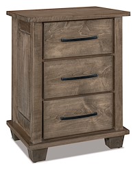 #38971: Nightstand - 3 Drawer - 22.5W x 31H shown --- Br Maple finished with Sandstone: D-22N08963