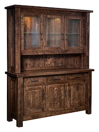 #40305: Hutch - 3 Door - 68 Wide shown --- Rough Sawn Brown Maple finished with Almond: FC-42000