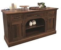 #40313: Sideboard - 72 Wide shown --- Rs Walnut finished with Fruitwood: OCS-102