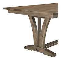 #40395: Kenshaw Trestle Table shown --- Detail View Shown and Shown with Bronze Metal --- Wormy Maple finished with Bel Air: FC-47823